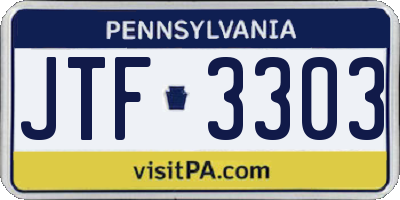 PA license plate JTF3303