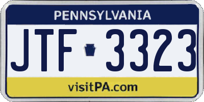PA license plate JTF3323