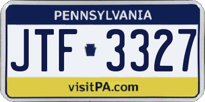 PA license plate JTF3327