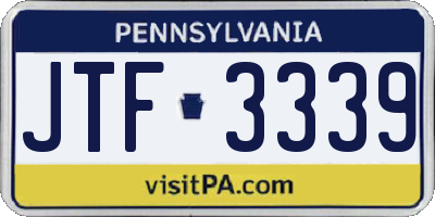PA license plate JTF3339