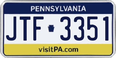 PA license plate JTF3351