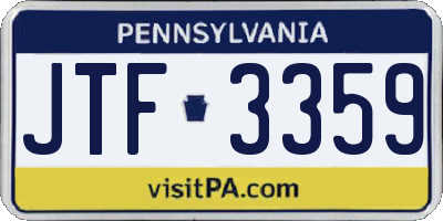 PA license plate JTF3359