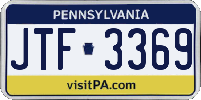 PA license plate JTF3369