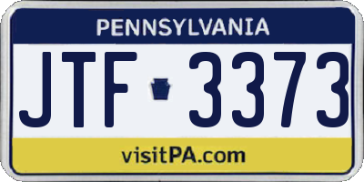PA license plate JTF3373