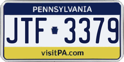 PA license plate JTF3379