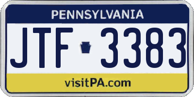 PA license plate JTF3383