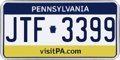 PA license plate JTF3399