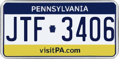 PA license plate JTF3406