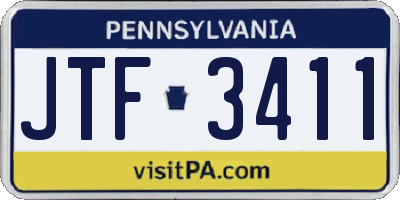 PA license plate JTF3411
