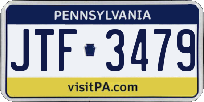 PA license plate JTF3479