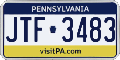 PA license plate JTF3483
