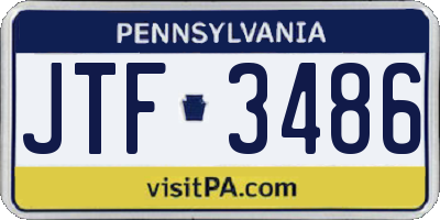 PA license plate JTF3486