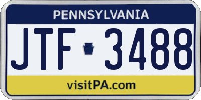 PA license plate JTF3488