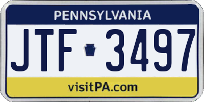 PA license plate JTF3497