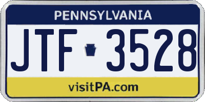 PA license plate JTF3528