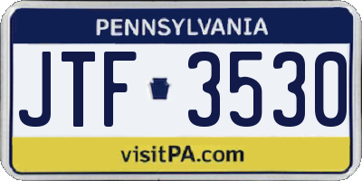 PA license plate JTF3530