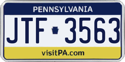 PA license plate JTF3563
