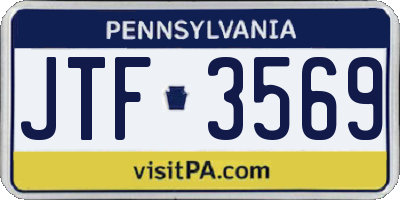 PA license plate JTF3569