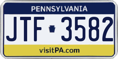 PA license plate JTF3582