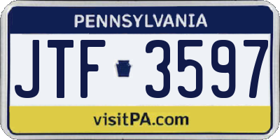 PA license plate JTF3597