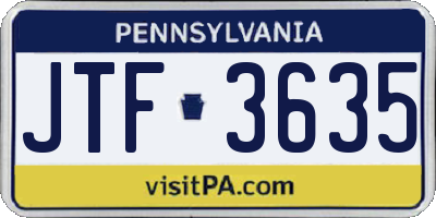 PA license plate JTF3635