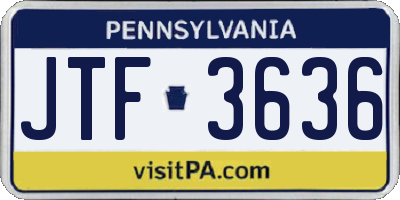 PA license plate JTF3636