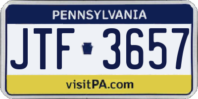 PA license plate JTF3657