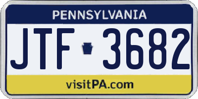 PA license plate JTF3682