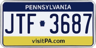 PA license plate JTF3687