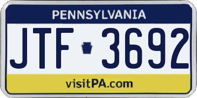 PA license plate JTF3692