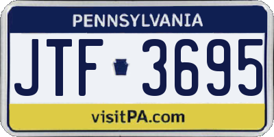PA license plate JTF3695