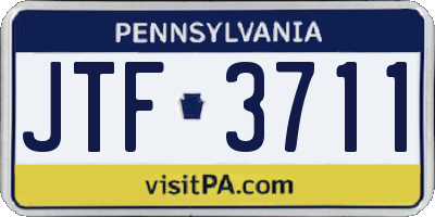 PA license plate JTF3711