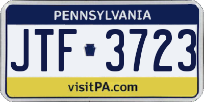 PA license plate JTF3723