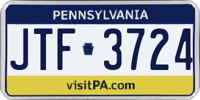 PA license plate JTF3724