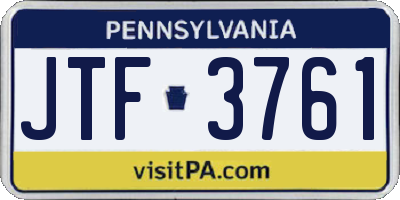 PA license plate JTF3761