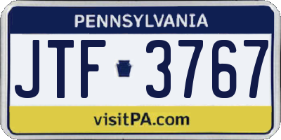PA license plate JTF3767