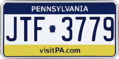 PA license plate JTF3779
