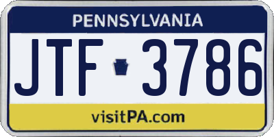 PA license plate JTF3786
