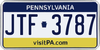 PA license plate JTF3787