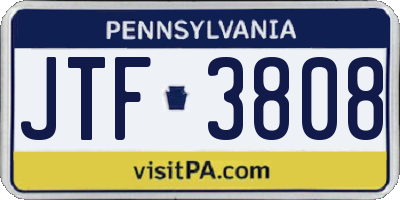 PA license plate JTF3808