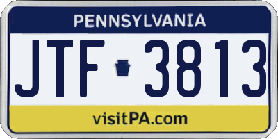 PA license plate JTF3813