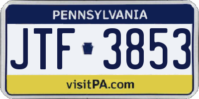 PA license plate JTF3853