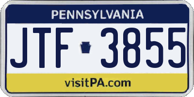 PA license plate JTF3855