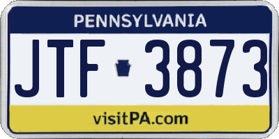 PA license plate JTF3873