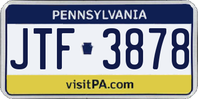 PA license plate JTF3878