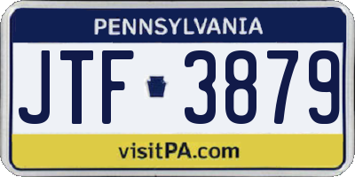 PA license plate JTF3879