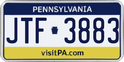 PA license plate JTF3883