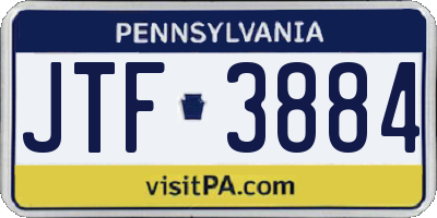 PA license plate JTF3884