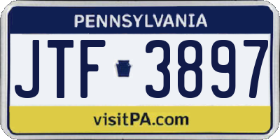 PA license plate JTF3897