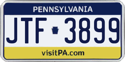 PA license plate JTF3899